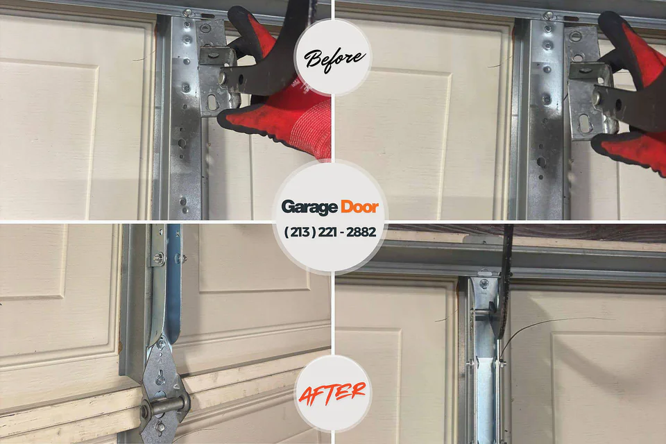 Before and after: garage door repair Watsonville, CA